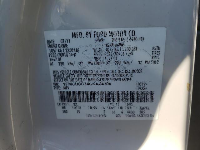 Foto 10 de la subasta – 2012 FORD ESCAPE XLS con VIN 1FMCU0C74CKA24106