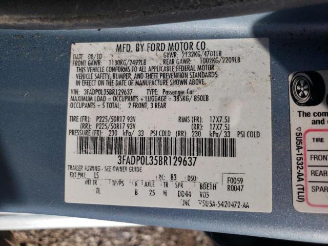 Photo 10 from auction – 2011 FORD FUSION HYB with VIN 3FADP0L35BR129637