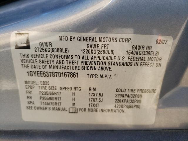 Foto 10 de la subasta – 2007 CADILLAC SRX con VIN 1GYEE637870167861