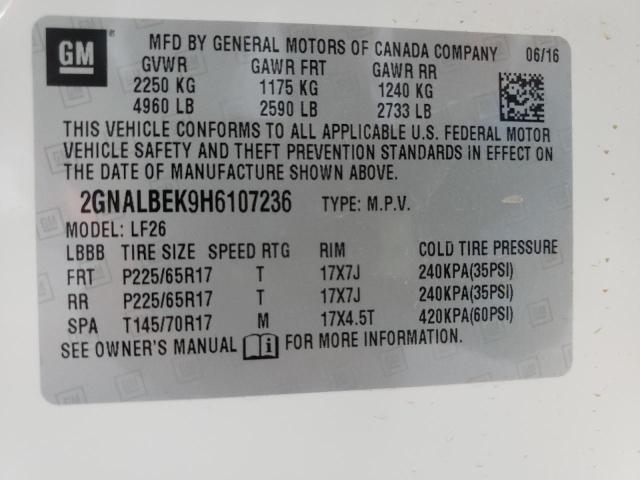 Photo 10 from auction – 2017 CHEVROLET EQUINOX LS with VIN 2GNALBEK9H6107236