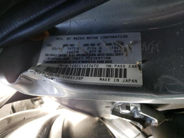 Photo 10 from auction – 2012 MAZDA 3 I with VIN JM1BL1V82C1637670