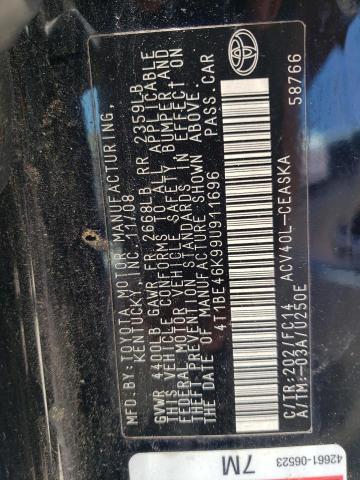 Photo 10 from auction – 2009 TOYOTA CAMRY BASE with VIN 4T1BE46K99U911696