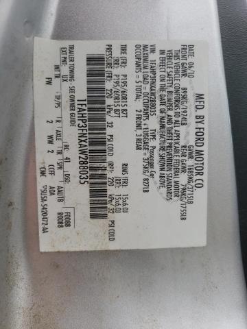 Photo 10 from auction – 2010 FORD FOCUS SE with VIN 1FAHP3FNXAW288035