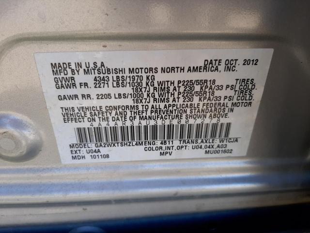 Photo 10 from auction – 2013 MITSUBISHI OUTLANDER with VIN 4A4AR3AU3DE007278