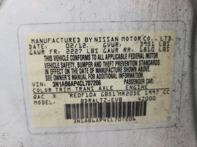 Photo 10 from auction – 2012 NISSAN SENTRA 2.0 with VIN 3N1AB6AP4CL707206