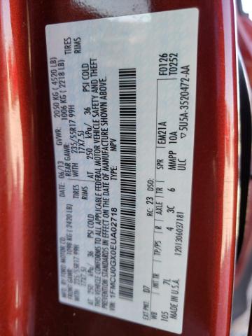 Photo 10 from auction – 2014 FORD ESCAPE SE with VIN 1FMCU0GX0EUA02718