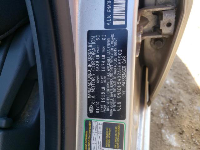 Photo 10 from auction – 2010 KIA RIO LX with VIN KNADH5A32A6669902