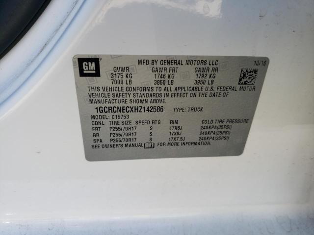 Photo 10 from auction – 2017 CHEVROLET SILVERADO with VIN 1GCRCNECXHZ142586