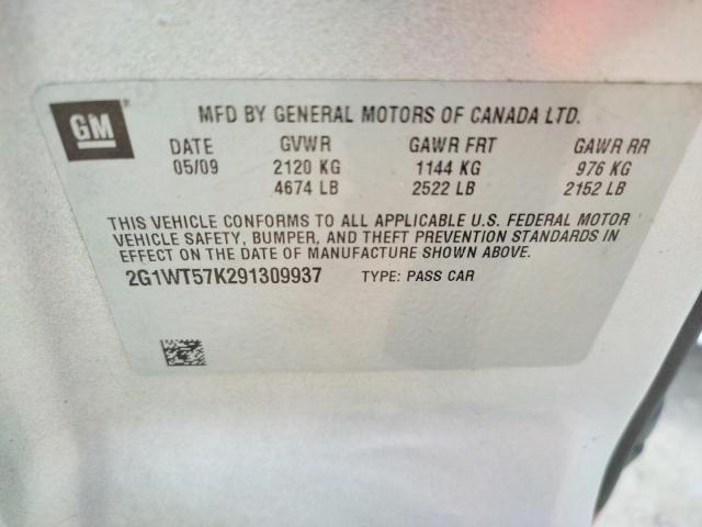 Photo 10 from auction – 2009 CHEVROLET IMPALA 1LT with VIN 2G1WT57K291309937