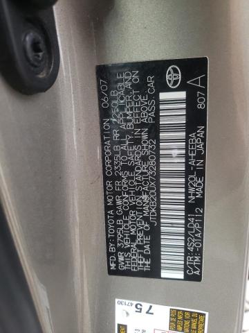 Photo 10 from auction – 2007 TOYOTA PRIUS with VIN JTDKB20UX73280732