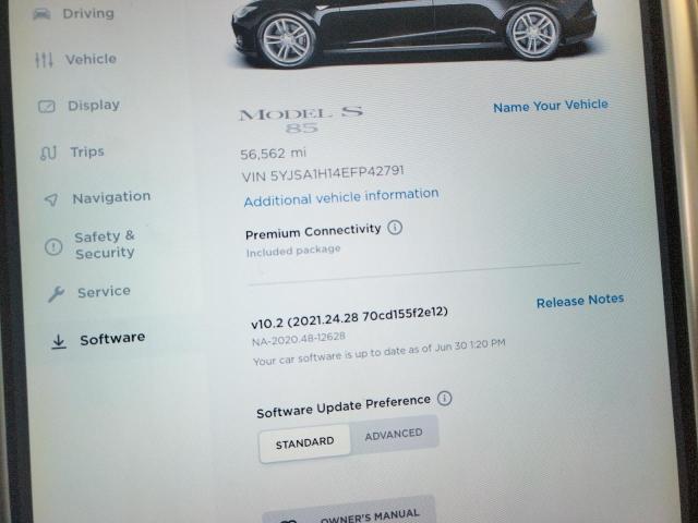Photo 8 from auction – 2014 TESLA MODEL S with VIN 5YJSA1H14EFP42791