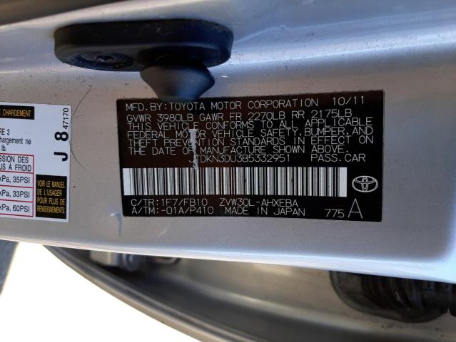 Photo 10 from auction – 2011 TOYOTA PRIUS with VIN JTDKN3DU3B5332951