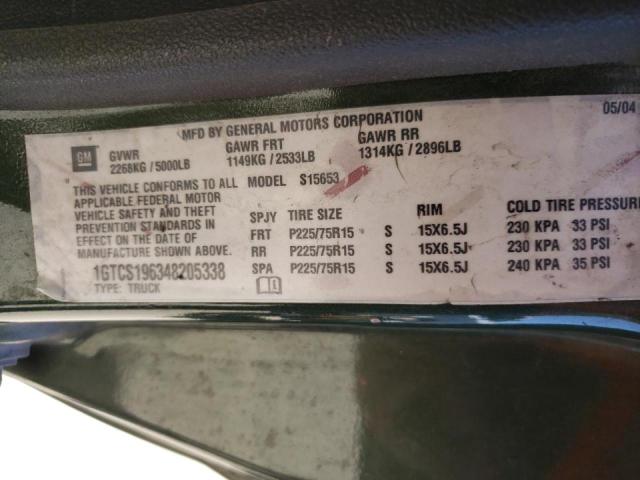 Photo 10 from auction – 2004 GMC CANYON with VIN 1GTCS196348205338