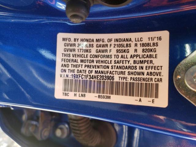 Photo 10 from auction – 2017 HONDA CIVIC EX with VIN 19XFC1F34HE203906