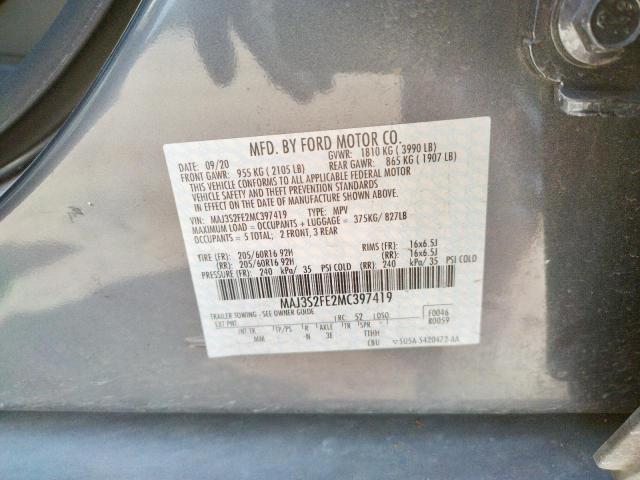 Photo 10 from auction – 2021 FORD ECOSPORT S with VIN MAJ3S2FE2MC397419