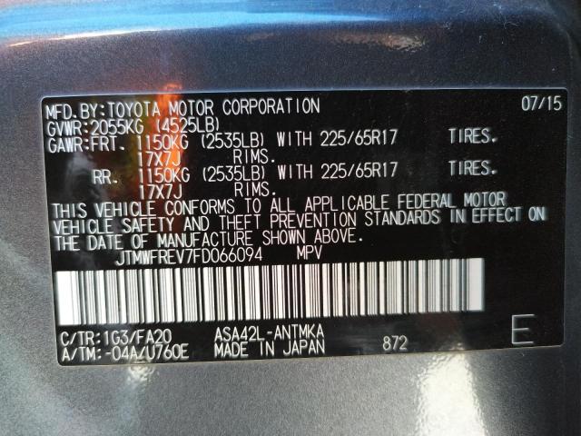 Photo 10 from auction – 2015 TOYOTA RAV4 XLE with VIN JTMWFREV7FD066094