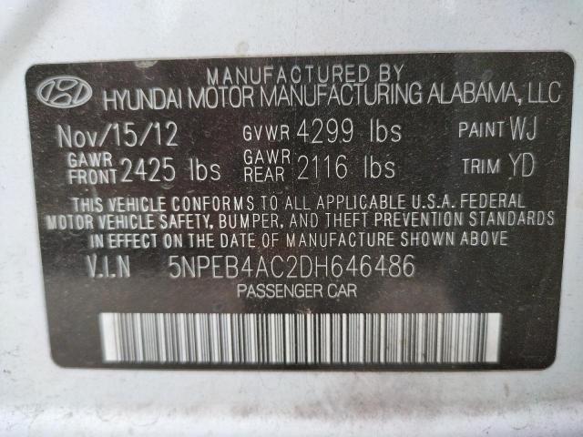 Photo 10 from auction – 2013 HYUNDAI SONATA GLS with VIN 5NPEB4AC2DH646486
