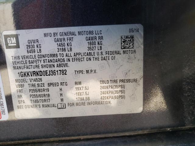 Photo 10 from auction – 2014 GMC ACADIA SLT with VIN 1GKKVRKD0EJ361782