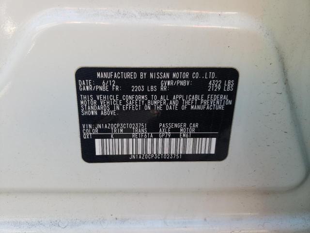 Photo 10 from auction – 2012 NISSAN LEAF SV with VIN JN1AZ0CP3CT023751