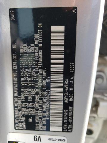 Photo 10 from auction – 2009 TOYOTA VENZA with VIN 4T3BE11A69U004232