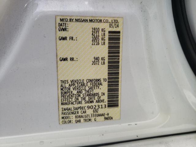 Photo 10 from auction – 2014 NISSAN ALTIMA 2.5 with VIN 1N4AL3AP9EC902313