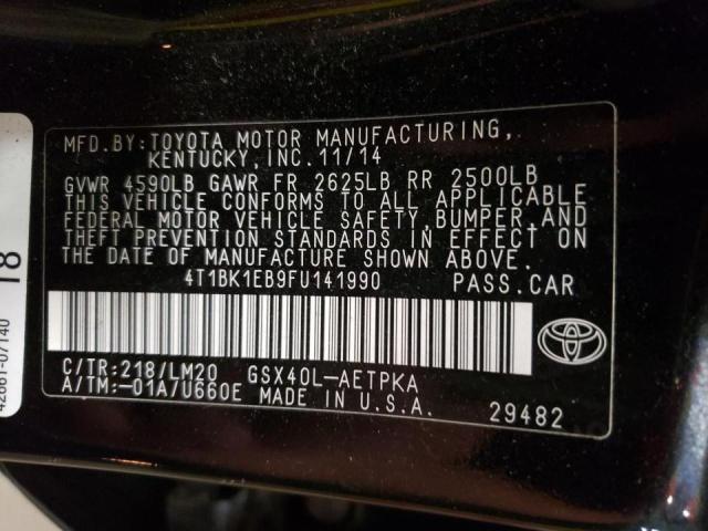 Photo 10 from auction – 2015 TOYOTA AVALON XLE with VIN 4T1BK1EB9FU141990