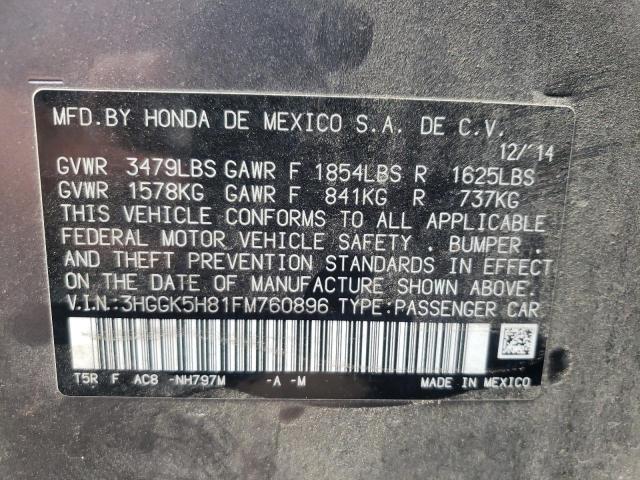 Photo 10 from auction – 2015 HONDA FIT EX with VIN 3HGGK5H81FM760896