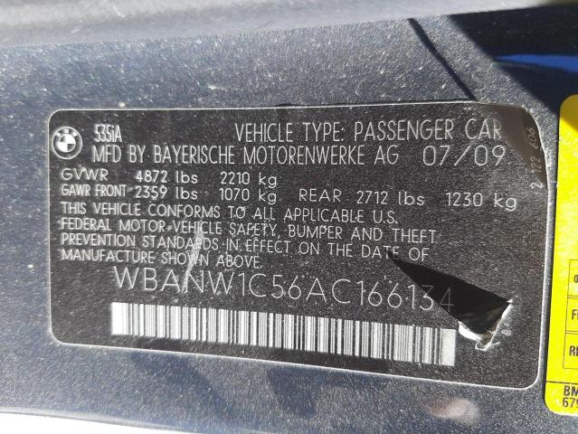 Photo 10 from auction – 2010 BMW 535 I with VIN WBANW1C56AC166134