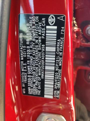 Photo 10 from auction – 2015 TOYOTA YARIS with VIN VNKKTUD30FA037958