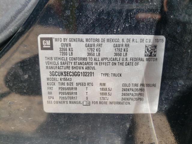 Photo 10 from auction – 2016 CHEVROLET SILVERADO with VIN 3GCUKSEC3GG102201