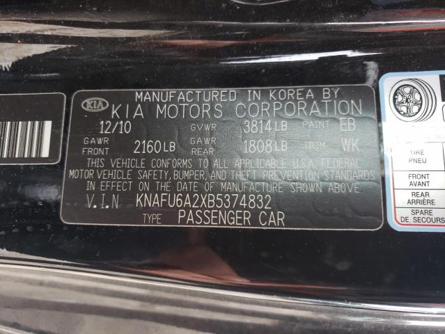 Photo 10 from auction – 2011 KIA FORTE EX with VIN KNAFU6A2XB5374832