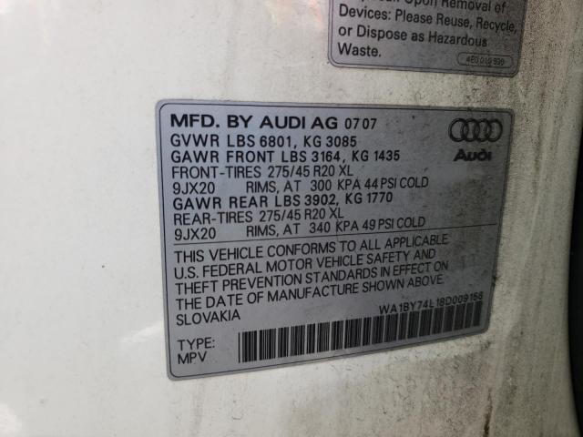 Photo 10 from auction – 2008 AUDI Q7 3.6 QUA with VIN WA1BY74L18D009156