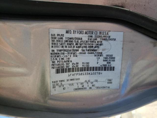 Photo 10 from auction – 2003 FORD TAURUS SE with VIN 1FAFP58S33A122784