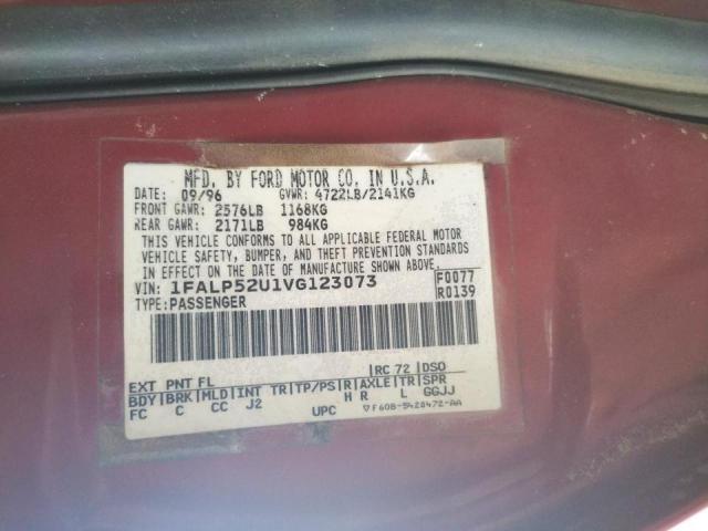 Photo 10 from auction – 1997 FORD TAURUS GL with VIN 1FALP52U1VG123073