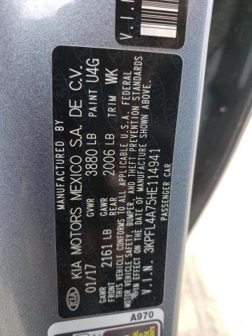 Photo 10 from auction – 2017 KIA FORTE LX with VIN 3KPFL4A75HE114941