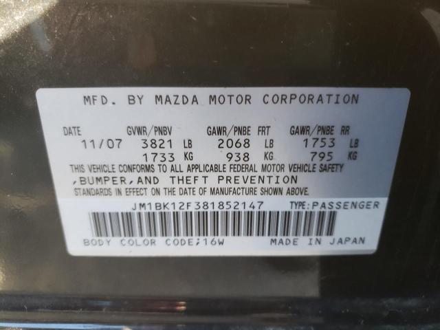 Photo 10 from auction – 2008 MAZDA 3 I with VIN JM1BK12F381852147
