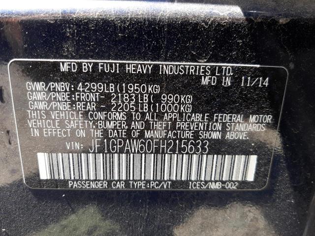 Foto 10 de la subasta – 2015 SUBARU IMPREZA SP con VIN JF1GPAW60FH215633