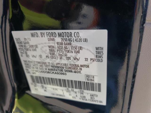 Photo 10 from auction – 2012 FORD ESCAPE XLT with VIN 1FMCU0DG8CKA93993