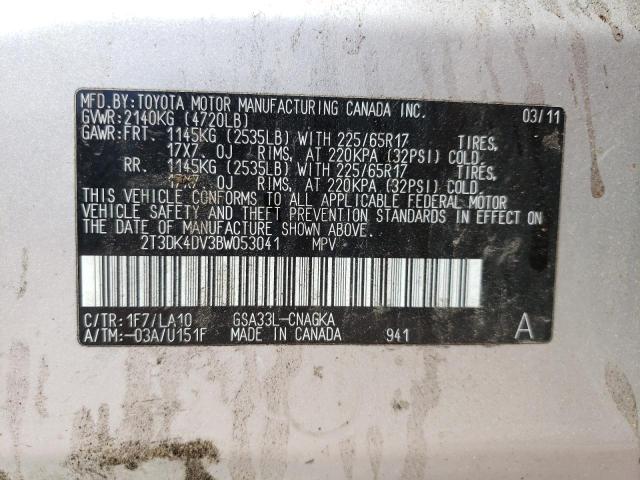 Photo 10 from auction – 2011 TOYOTA RAV4 LIMIT with VIN 2T3DK4DV3BW053041