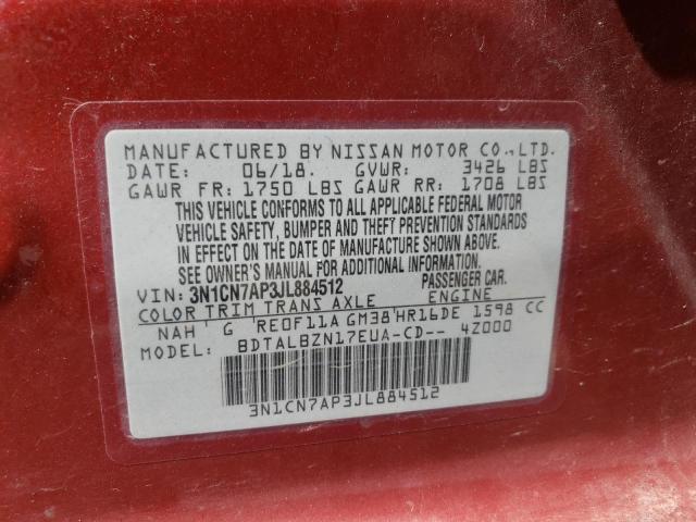 Photo 10 from auction – 2018 NISSAN VERSA S with VIN 3N1CN7AP3JL884512