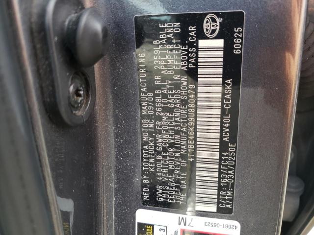 Photo 10 from auction – 2009 TOYOTA CAMRY BASE with VIN 4T1BE46K99U880479