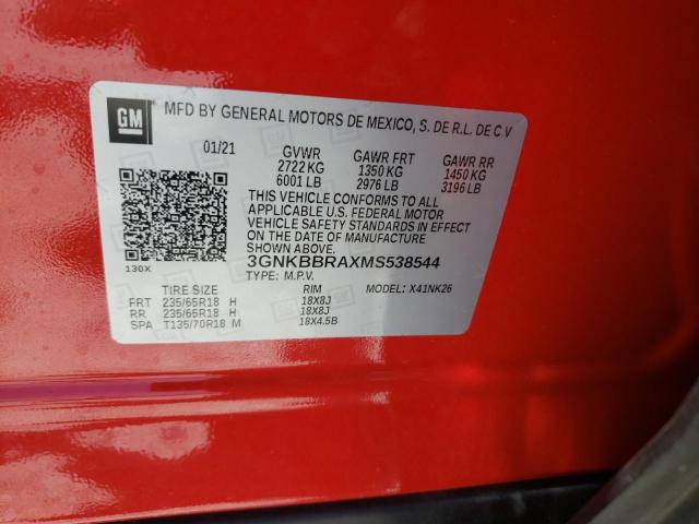 Photo 10 from auction – 2021 CHEVROLET BLAZER 1LT with VIN 3GNKBBRAXMS538544