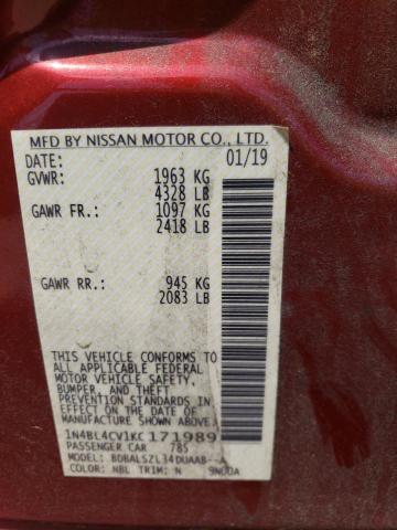 Photo 10 from auction – 2019 NISSAN ALTIMA SR with VIN 1N4BL4CV1KC171989
