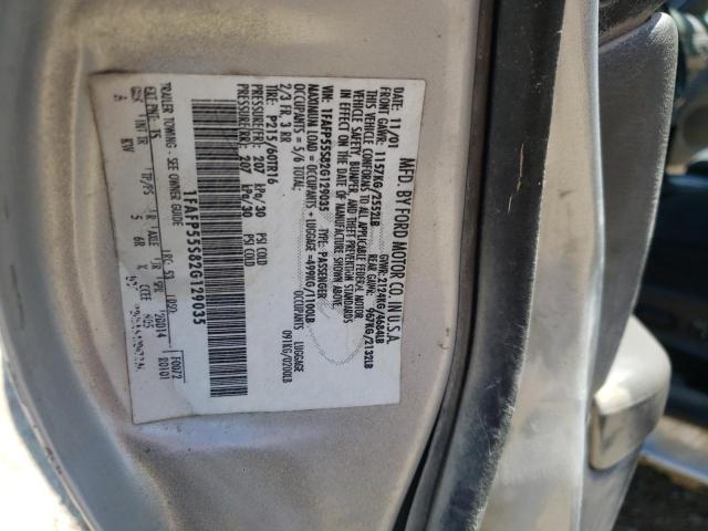Photo 10 from auction – 2002 FORD TAURUS SES with VIN 1FAFP55S82G129035