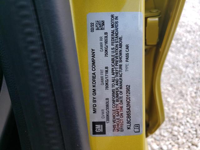 Photo 10 from auction – 2022 CHEVROLET SPARK LS with VIN KL8CB6SA3NC012982