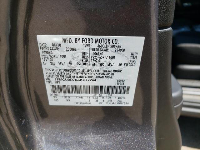 Photo 10 from auction – 2010 FORD ESCAPE with VIN 1FMCU9D76AKC72244