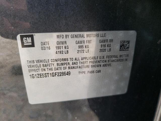 Photo 10 from auction – 2016 CHEVROLET MALIBU LT with VIN 1G1ZE5ST1GF228649