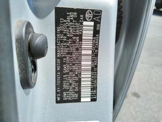 Photo 10 from auction – 2013 TOYOTA COROLLA BA with VIN 2T1BU4EEXDC089354