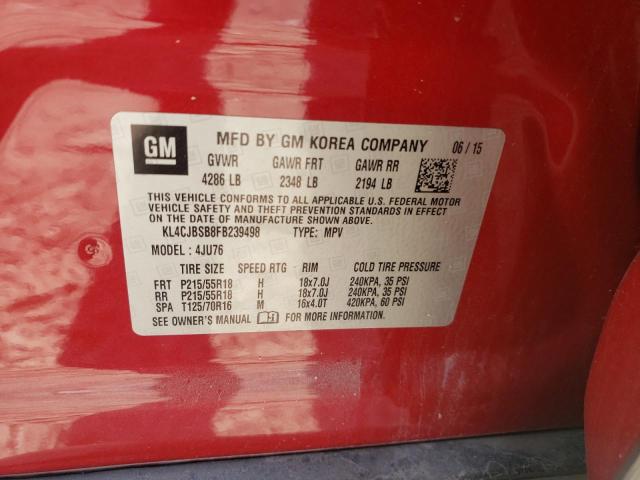 Photo 10 from auction – 2015 BUICK ENCORE CON with VIN KL4CJBSB8FB239498