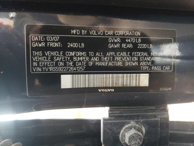 Photo 10 from auction – 2007 VOLVO S60 2.5T with VIN YV1RS592272641257